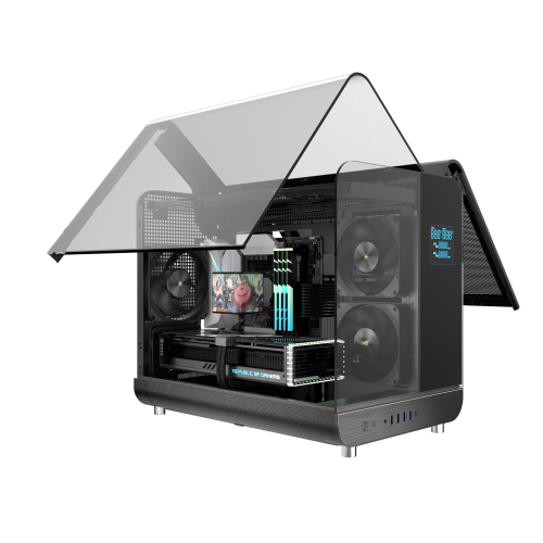 Powercool Aviator Black Micro ATX Gaming Case 3 x PWM Fans